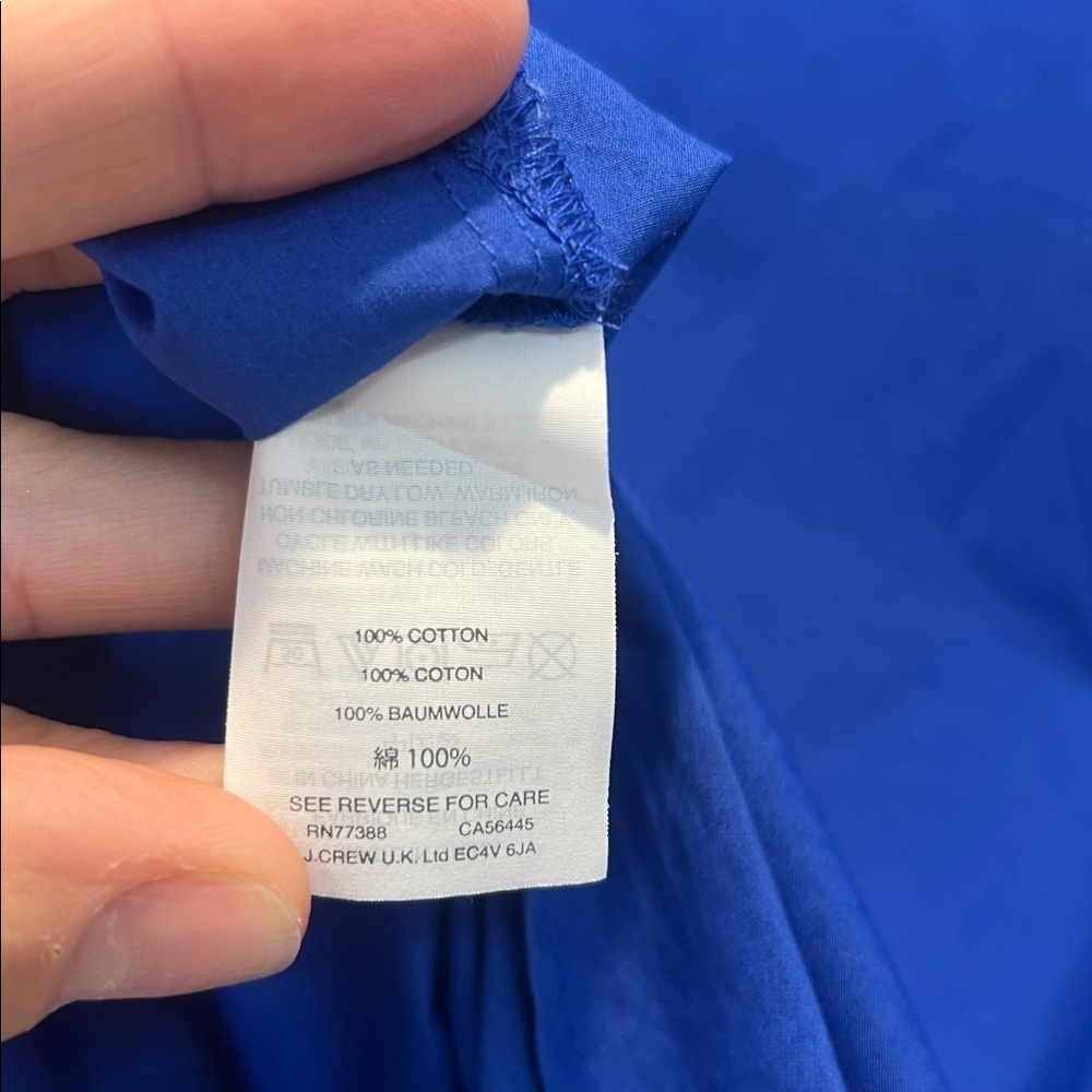 J. Crew Royal Blue Button-Detail Blouse size 2. - Picture 10 of 10